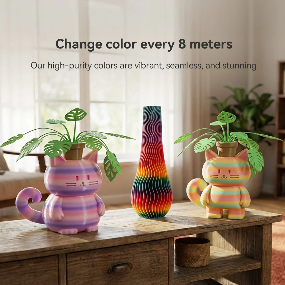 [MOQ: 3KG] PLA, SILK, PETG Rainbow Filament 3D Printer Filament 1KG - Image 6