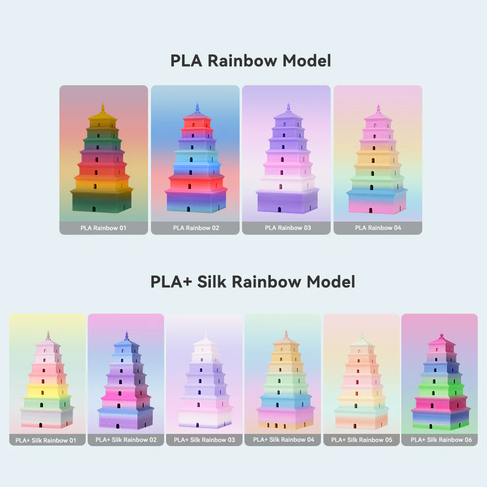 [MOQ: 3KG] PLA, SILK, PETG Rainbow Filament 3D Printer Filament 1KG - Image 9