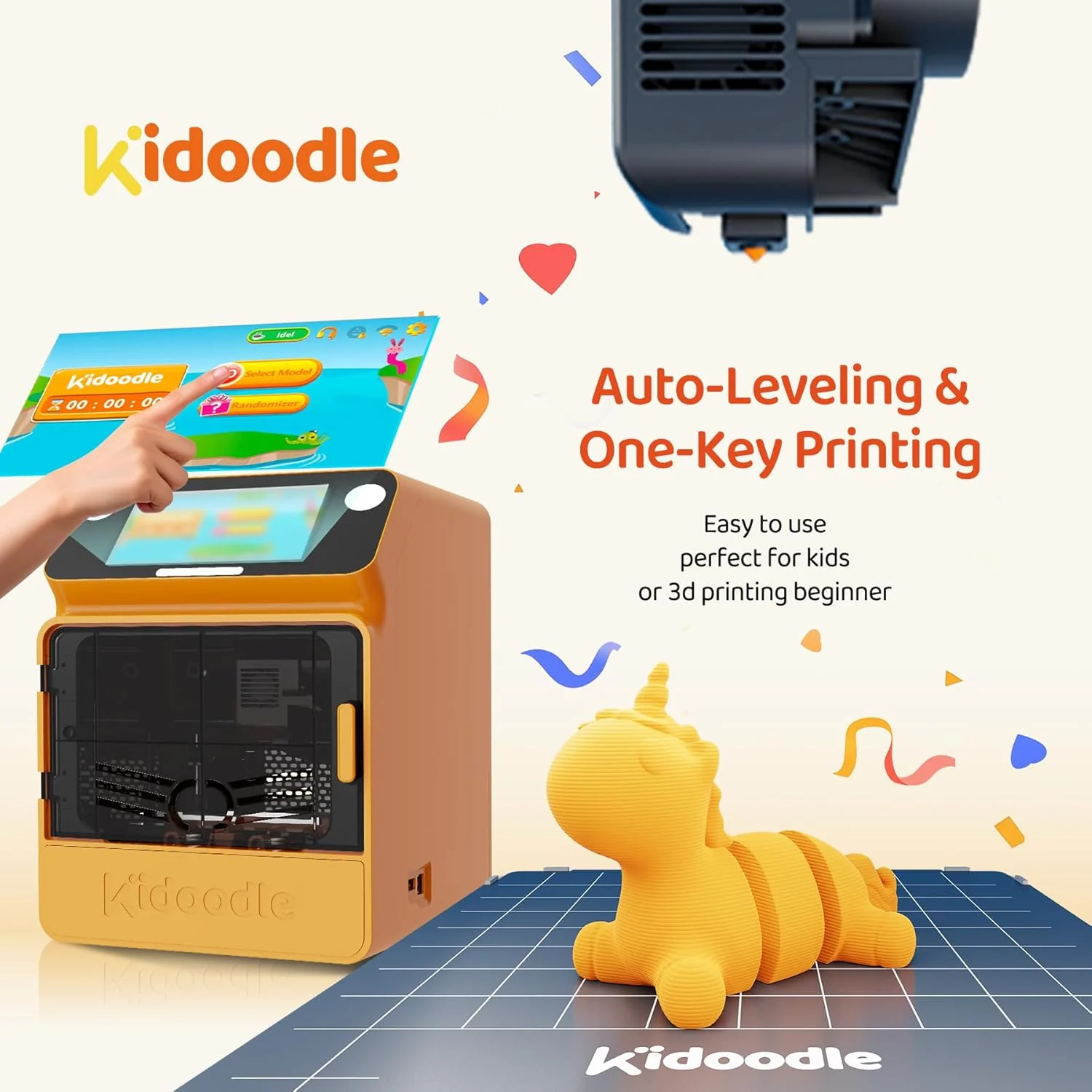 Kidoodle MiniBox A1: 3D Printer for Kids, Unleash Creativity with Kidoodle, 600mm/s High Speed, AutoLiv/Design Safe for Kids/5" Touch Screen, Wi-Fi/App Control, Easy to Install at Home/School - Image 6