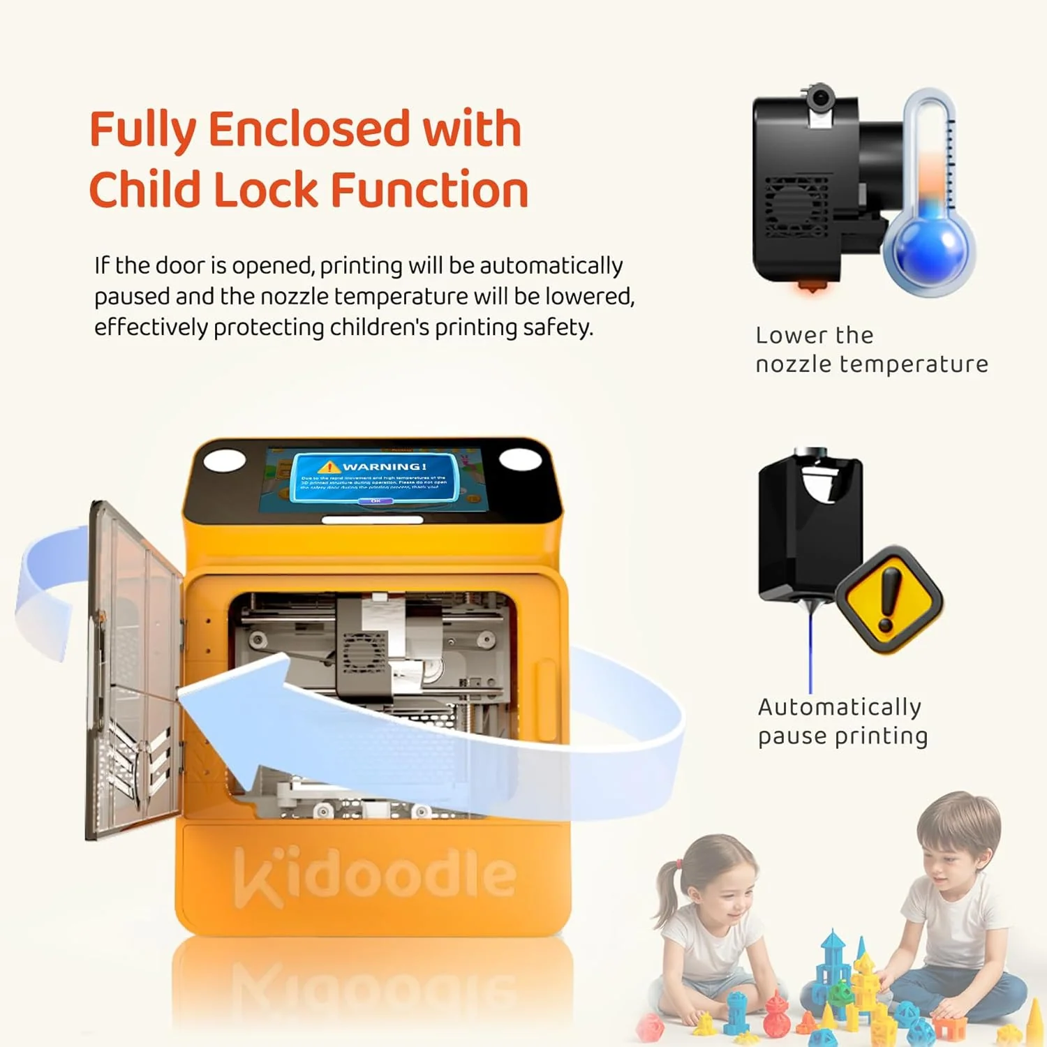 Kidoodle MiniBox A1: 3D Printer for Kids, Unleash Creativity with Kidoodle, 600mm/s High Speed, AutoLiv/Design Safe for Kids/5" Touch Screen, Wi-Fi/App Control, Easy to Install at Home/School - Image 8