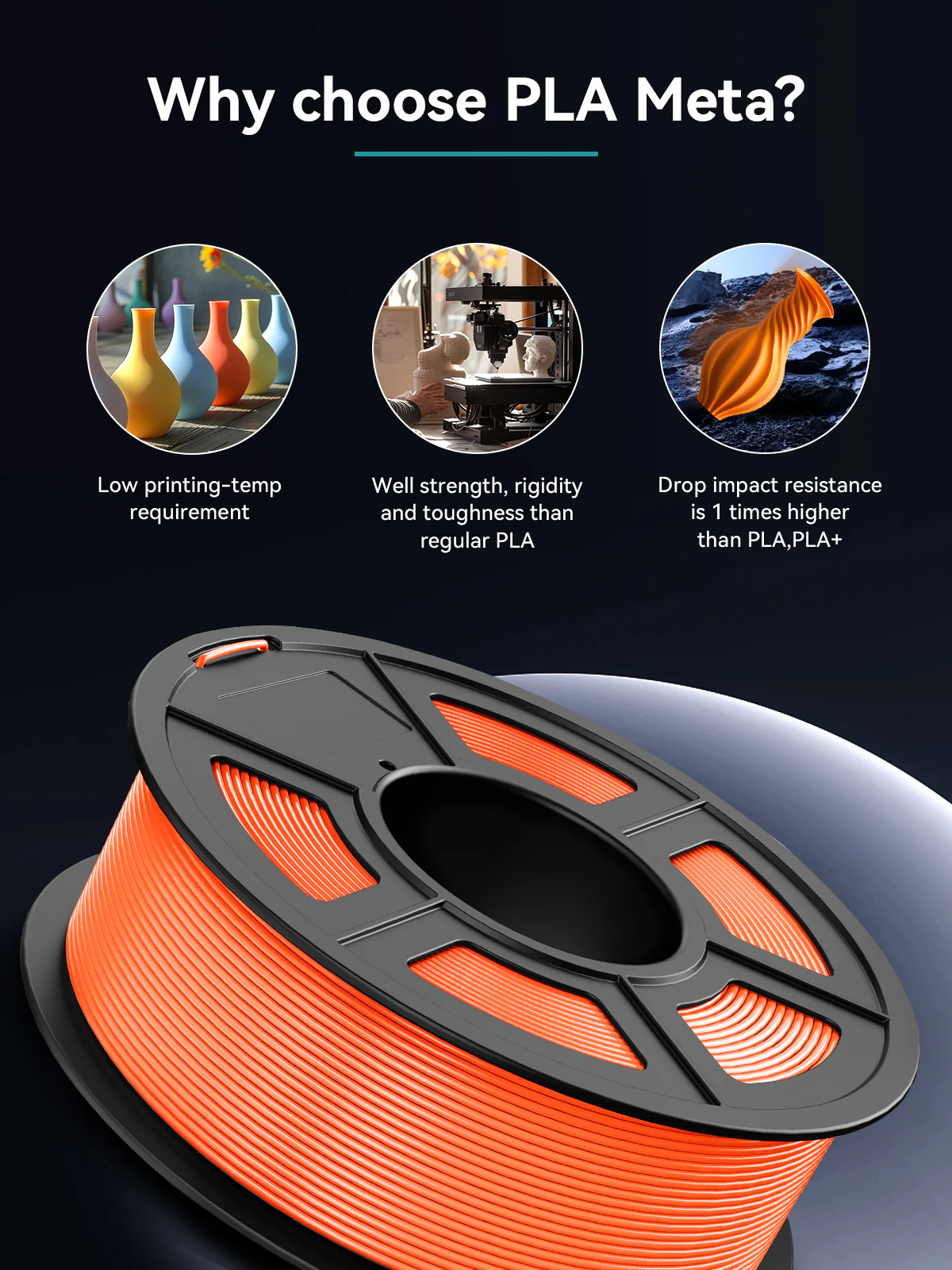 PLA Meta(Macaron Colors) 3KG Large Spool 3D Printer Filament 3KG - Image 7