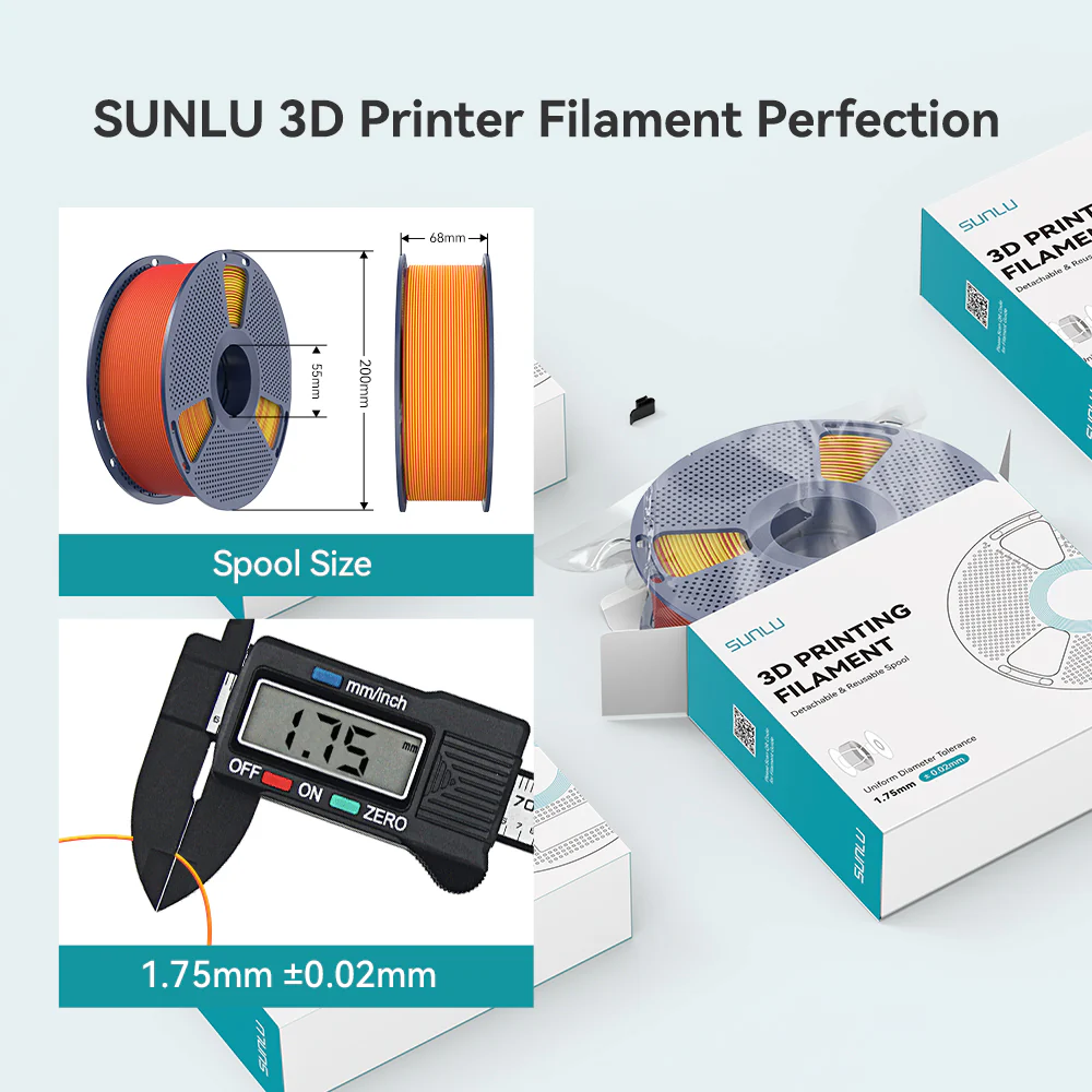 SUNLU Matte PLA Dual-Color 3D Printer Esthenic Filament 1KG, Seamless Two-Tone Shifts & Soft Matte Finish - Image 8
