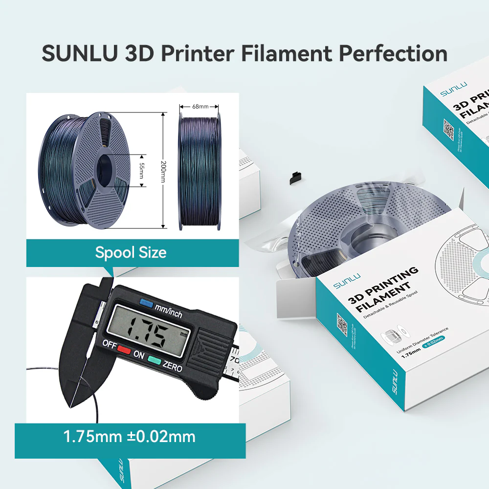 SUNLU PLA Galaxy 1KG, Color-Shifting PLA Esthenic Filament, Sparkling Ultrafine Pearlescent Powder - Image 13