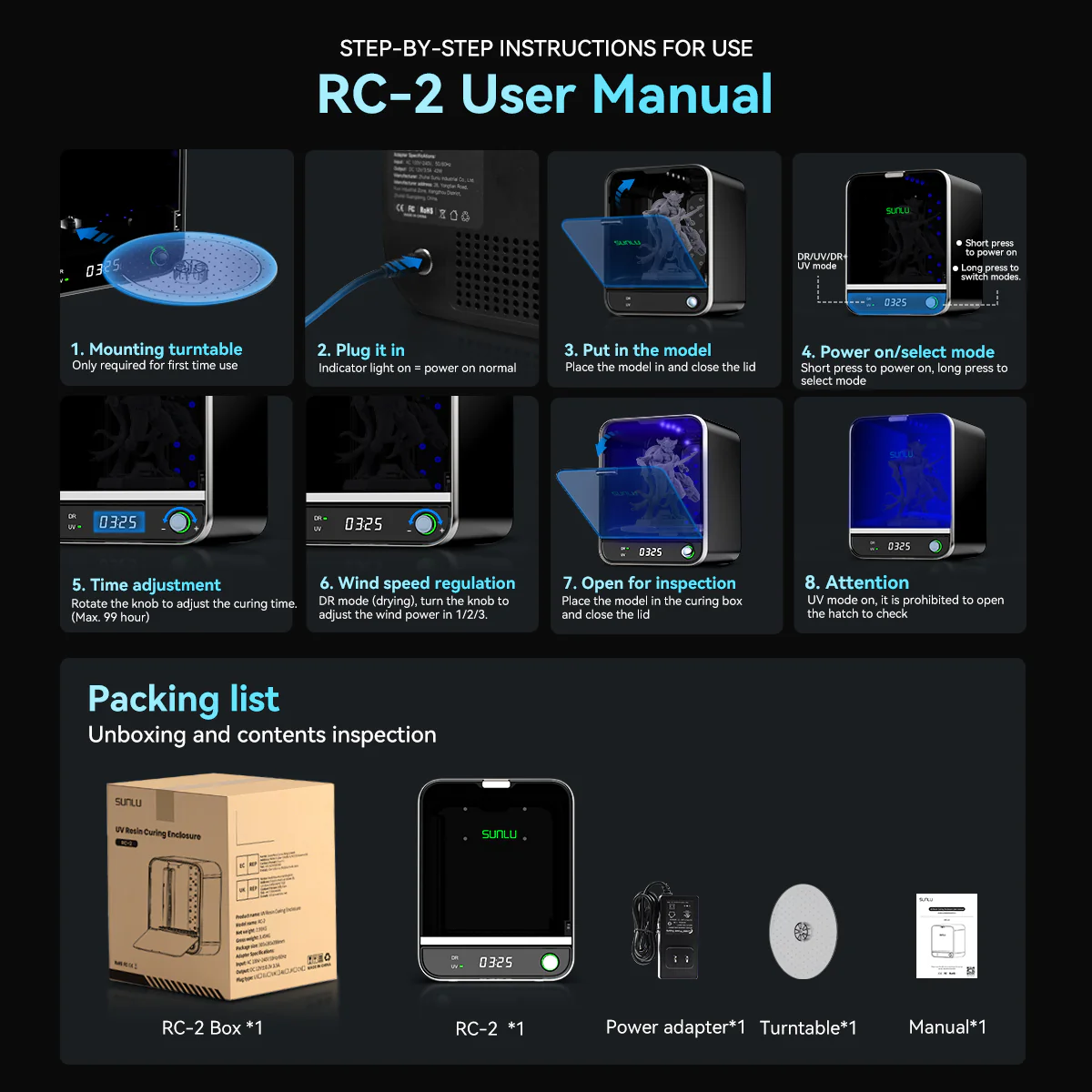 SUNLU UV Resin Curing Box RC-2 (2nd Generation) - Image 9